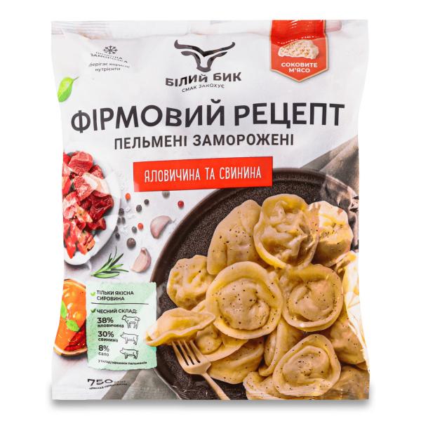 Пельмені Білий Бик Фірмовий рецепт яловичина свинина
